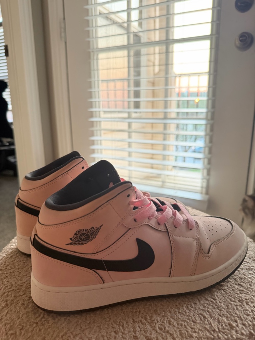 Nike Kids Pink and Black Mid-Top Sneakers